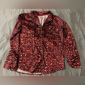 LEOPARD RED SATIN PJS